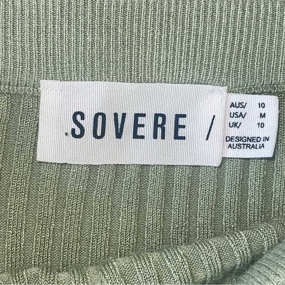 Anthropologie Sovere Buttonfront Ribbed Knit Pencil MIDI Skirt M Green NEW! - Picture 7 of 7